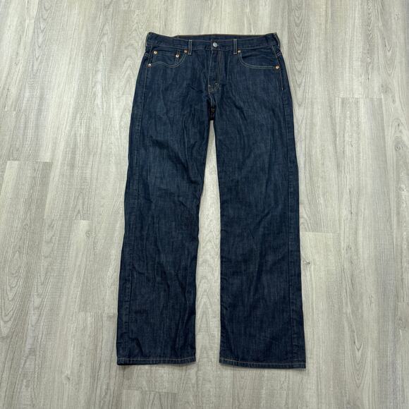 Levis 569 Loose Straight Fit Jeans Men's 34x34 Blue Dark Wash Denim Western - Picture 1 of 10